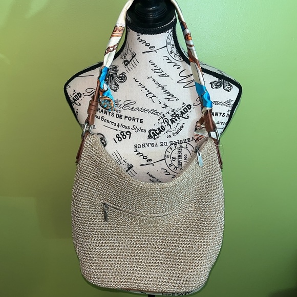 The Sak Woven Tote Bag and Rolfs Brown Leather Trifold Wallet Set - Picture 7 of 17